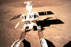 In this photo provided on Thursday, Jan. 3, 2019, by China National Space Administration via Xinhua News Agency, Yutu-2, China's lunar rover, leaves wheel marks after leaving the lander that touched down on the surface of the far side of the moon. A Chinese spacecraft on Thursday, Jan. 3, made the first-ever landing on the far side of the moon, state media said. The lunar explorer Chang'e 4 touched down at 10:26 a.m., China Central Television said in a brief announcement at the top of its noon news broadcast.