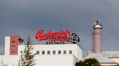 This file photo shows the Budejovicky Budvar brewery in Ceske Budejovice, Czech Republic.