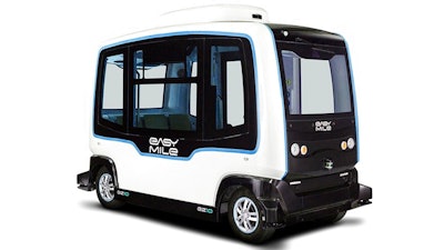 This undated photo provided by EasyMile shows a driverless public shuttle vehicle. It's being tested by the Utah Department of Transportation and is scheduled to debut in February 2019 at the state Capitol before making a tour around the state, The Salt Lake Tribune reports.