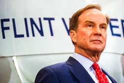 In this June 14, 2017 file photo, Michigan Attorney General Bill Schuette fields questions from reporters in Flint, Mich., after announcing charges against five water officials with manslaughter related to their alleged failure to act during the Flint water crisis. In 2016, Schuette promised to investigate the Flint water scandal “without fear or favor” and pledged that state regulators would be locked up for fudging data and misleading the public about lead in the poor city’s pipes. Yet three years later, no one is behind bars.