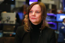 Chairwoman and CEO of General Motors Mary Barra is interviewed on the floor of the New York Stock Exchange, Friday, Jan. 11, 2019. General Motors strengthened its pretax profit estimate for 2018 and predicted even stronger performance for this year as it executives made a presentation to investors on Friday.