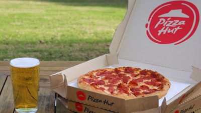 Pizza Hut is expanding its' beer delivery program in seven states, including Florida, Iowa, Nebraska, North Carolina, Ohio and additional locations in California and Arizona.