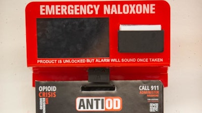AntiOD boxes contain naloxone and instructions on how to perform lifesaving measures.