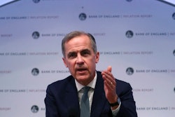 The Governor of the Bank of England, Mark Carney speaks during a news conference to confirm the main interest rate will remain at 0.75 percent, at the Bank of England in London, Thursday Feb. 7, 2019. The Bank of England said that Brexit uncertainties and a weaker global economy overall, mean that British growth in 2019 is likely to be 1.2 percent.