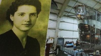 After graduation, Neva Rees went to work in Akron, OH building the motors and cabins for the Navy's Goodyear Blimps.
