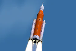This illustration made available by NASA shows the Space Launch System during liftoff. On Wednesday, March 13, 2019, NASA's top official said the space agency's new rocket won't be ready for a moon shot next year.