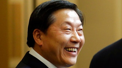 In this Sept. 23, 2015, file photo, China's Internet czar Lu Wei attends a gathering of CEOs and other executives at Microsoft's main campus in Redmond, Wash. Lu Wei, who once held high-profile meetings with industry leaders such as Apple CEO Tim Cook and Facebook founder Mark Zuckerberg, has been sentenced to 14 years in prison on corruption charges.