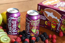 In this undated photo provided by Dogfish Head Craft Brewery, cans of Dogfish's SuperEight beer are displayed on a table in Milton, Del. Kodak says the new beer hitting the market can be used to develop its Super 8 movie film. Dogfish Head Craft Brewery in Delaware created its SuperEIGHT beer after a conversation with people at Kodak, the upstate New York technology company most famous for its photographic roots.