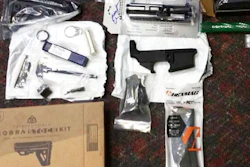 This undated photo provided by the Office of Attorney General of New Jersey shows parts of guns confiscated after being sold by mail order from a California company. New Jersey's attorney general announced a lawsuit Friday, March 22, 2019, against the California company that sells mail-order firearms parts that can be turned into working weapons, the first such action the state has taken since it banned so-called 'ghost guns' last year.