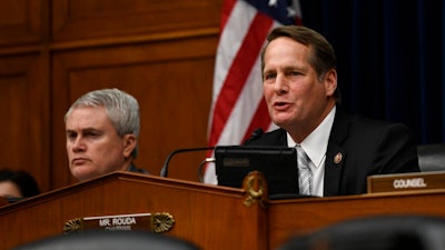 Rep. Harley Rouda, D-Calif., speaks during a House Oversight and Reform subcommittee hearing on PFAS chemicals and their risks on Wednesday, March 6, 2019, on Capitol Hill in Washington.