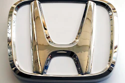 In this Feb. 14, 2019, photo, this photo shows the Honda logo on a sign at the 2019 Pittsburgh International Auto Show in Pittsburgh. Honda will be recalling about 1 million older vehicles in the U.S. and Canada because the Takata driver's air bag inflators that were installed during previous recalls could be dangerous. Documents posted Monday, March 11, 2019, by Canadian safety regulators show that Honda is recalling many of its most popular models for a second time.
