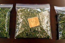 Samples of hemp sit on a table in the conference room at Andrew Ross' office in Denver on Friday, March 22, 2019. Ross, a Marine who served in Afghanistan and Iraq, is facing 18 years to life in Oklahoma if he is convicted after he was arrested in January while providing security for a load of state-certified hemp from Kentucky. Federal legalization for hemp has created a quandary for police as authorities lack the technology to distinguish marijuana from agricultural hemp at a roadside stop.