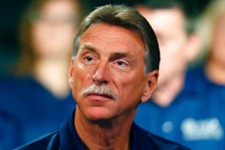 In a file photo from July 14, 2015, Norwood Jewell, Vice President of the Fiat Chrysler Automobiles US Department, United Auto Workers, during the opening of contract negotiations in Detroit. The former vice president has been charged with conspiracy in a scheme with Fiat Chrysler to buy meals, golf and other perks with money from the automaker. It's the latest development in the government's investigation of how officials at Fiat Chrysler and the UAW enriched themselves by using money set aside for a job-training center. The conspiracy charge against Jewell was filed Monday, March 18, 2019, as a criminal information, which means a guilty plea is likely.
