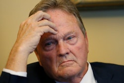 In this file photo, Republican Sen. Jerry Stevenson, looks on during a news conference, in Salt Lake City. Utah lawmakers have reached a compromise deal to increase the amount of alcohol available in beer. Jerry Stevenson said Wednesday, March 13, 2019, the agreement would raise alcohol limits to 4 percent, which is still relatively low but would allow for most production-line beers to be sold in grocery and convenience stores.