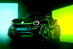 This undated picture provided by the Volkswagen car manufacturer shows a Volkswagen Buggy electric car. The new Volkswagen Buggy will be presented at the 'Geneva International Motor Show' which takes place in Geneva, Switzerland, from March 7 until March 17, 2019. Automakers are rolling out new electric and hybrid models at the show as they get ready to meet tougher emissions requirements in Europe - while not forgetting the profitable and popular SUVs and SUV-like crossovers.