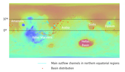 Example Distribution Of Once Watery Basins On Mars Node Full Image 2