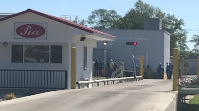 The Peco Foods poultry plant in Bay Springs, Mississippi where the shooting took place in a parking lot.