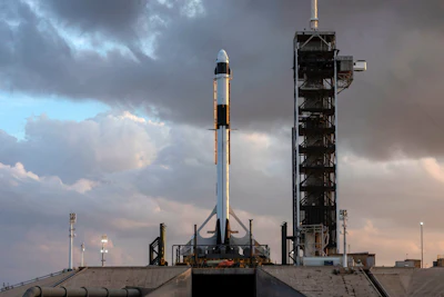 In this Jan. 3, 2019 photo provided by SpaceX, the SpaceX Falcon 9 rocket and Crew Dragon spacecraft is rolled out to Launch Complex 39A for a dry run to prep for the upcoming Demo-1 flight test at NASA's Kennedy Space Center in Florida. SpaceX rockets closer to human spaceflight with this weekend’s debut of a new capsule designed for astronauts. The six-day test flight will be real in every regard, beginning with a Florida liftoff Saturday, March 2 and a docking the next day with the International Space Station. But the Dragon capsule won’t carry humans, rather a test dummy in the same white SpaceX spacesuit that astronauts will wear.