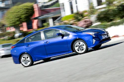This undated photo provided by Edmunds shows the 2016 Toyota Prius, an example of a late-model vehicle that comes with advanced safety features. These features are useful but can lead to increased repair costs should the vehicle get damaged in an accident.