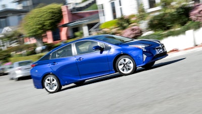 This undated photo provided by Edmunds shows the 2016 Toyota Prius, an example of a late-model vehicle that comes with advanced safety features. These features are useful but can lead to increased repair costs should the vehicle get damaged in an accident.