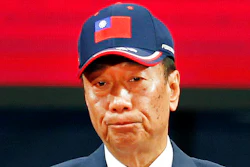 In this Feb. 2, 2019, file photo, Terry Gou, chairman of Hon Hai Precision Industry Co. Ltd., also known as Foxconn, delivers a speech during the company's annual carnival for employees in Taipei, Taiwan. The head of Foxconn Technology Group said Monday, April 15, 2019, he is planning to step away from day-to-day operations at the world's largest electronics provider. Gou said that he wants to work on a book about his management philosophy honed over 45 years and prepare a younger generation to eventually take over operations at the company.