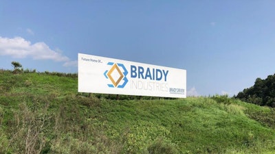 This Aug. 22, 2018, file photo shows a sign declaring the future home of Braidy Industries' aluminum mill in Ashland, Ky. An aluminum company planning to build a $1.7 billion plant in Appalachia is forming a partnership with a Russian company that until recently faced U.S. sanctions. Russian aluminum giant Rusal wants to invest $200 million in an aluminum rolling mill that Braidy Industries intends to build near Ashland, Kentucky. Rusal says it would assume a 40 percent ownership share in the mill in return for the investment. Braidy Industries would hold the other 60 percent share.