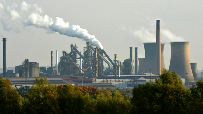 This Oct. 20, 2015 file photo shows the Scunthorpe steel plant, now owned by British Steel, in Scunthorpe, England. Britain’s government pledged Tuesday May 21, 2019 to do its utmost to support British Steel amid reports the company is facing bankruptcy.