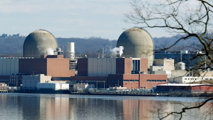 This Feb. 28, 2017, file photo shows Indian Point Energy Center in Buchanan, N.Y. A deal announced April 16, 2019, would close the two reactors at Indian Point within two years.