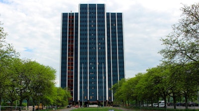 This May 8, 2019, photo shows Martin Tower in Bethlehem, Pa. The 21-story building, the former global headquarters of defunct steelmaker Bethlehem Steel Corp., is set to be imploded on May 19, 2019.