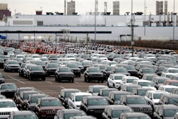 In this Feb. 26, 2019 file photo, Jeep vehicles are parked outside the Jefferson North Assembly Plant in Detroit. Land deals that will allow Fiat Chrysler to build a new assembly plant in Detroit are expected to cost the city and state about $107 million. Mayor Mike Duggan released details Friday of agreements reached for nearly 215 acres on the city's east side that the automaker wants as part of a $1.6 billion investment.