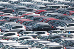 In this March 5, 2019, photo, Honda Motor Co. cars for export are parked at a port in Yokohama, near Tokyo. When U.S. President Donald Trump visits Japan, he’ll be able to point to Tokyo’s streets to drive home a sore point in trade relations between the allies: the absence of made-in-USA vehicles. While Trump complained repeatedly about the trade imbalance, especially in autos and auto parts - the Hondas and Toyotas on U.S. roads are a daily reminder.