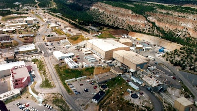 An aerial view of the Los Alamos National Laboratory.