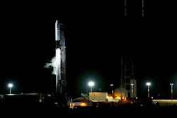 A SpaceX Falcon 9 remains on space launch complex 40 after a scrubed launch attempt to deliver supplies to the International Space Station at the Cape Canaveral Air Force Station on Friday, May 3, 2019, in Cape Canaveral, Fla.
