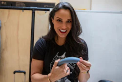 Lora Haddock, Founder and CEO of Lora DiCarlo, holding the Osé, which could disrupt the traditionally male-dominated industry.