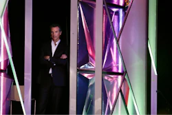 California Gov. Gavin Newsom looks on from the side of the stage before announcing a new X Prize aimed at helping combat wildfires, during the Near Future conference, Friday, May 10, 2019, in San Diego. Newsom announced the new prize Friday alongside X Prize founder and chairman Peter Diamandis, saying the prize will focus on new ways to detect wildfires before they happen and reduce their spread if they occur.
