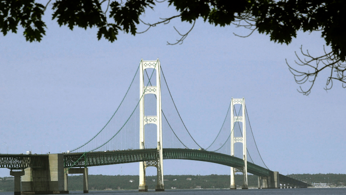 The bridge over the Straits of Mackinac.
