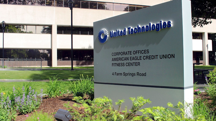 The United Technology headquarters is shown, Monday, June 10, 2019, in Farmington, Conn. Raytheon Co. and United Technologies Corp. are merging in a deal that creates one of the world's largest defense companies.