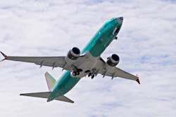 In this May 8, 2019, file photo, a Boeing 737 MAX 8 jetliner being built for Turkish Airlines takes off on a test flight in Renton, Wash. Boeing is selling its 737 Max planes again. The company announced at the Paris Air Show on Tuesday, June 18 that International Airlines Group signed a letter of intent for 200 Boeing 737 aircraft.