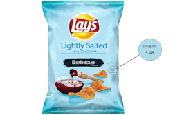Label, Lay’s Lightly Salted Barbecue Flavored Potato Chips