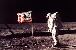 In this image provided by NASA, astronaut Buzz Aldrin poses for a photograph beside the U.S. flag deployed on the moon during the Apollo 11 mission on July 20, 1969. A new poll shows most Americans prefer focusing on potential asteroid impacts over a return to the moon. The survey by The Associated Press and the NORC Center for Public Affairs Research was released Thursday, June 20, one month before the 50th anniversary of Neil Armstrong and Aldrin’s momentous lunar landing.