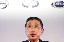 In this May 14, 2019, file photo, Nissan Motor Co. Chief Executive Hiroto Saikawa speaks during a press conference at its Global Headquarters in Yokohama, near Tokyo. Saikawa criticized Monday, June 10, 2019, the Japanese automaker's French alliance partner, Renault, for trying to block changes to strengthen governance following the arrest of former Nissan Chairman Carlos Ghosn.