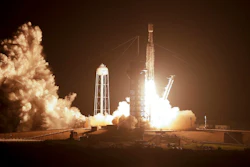 A SpaceX Falcon heavy rocket lifts off from pad 39A at the Kennedy Space Center in Cape Canaveral, Fla., early Tuesday, June 25, 2019. The Falcon rocket has a payload military and scientific research satellites.