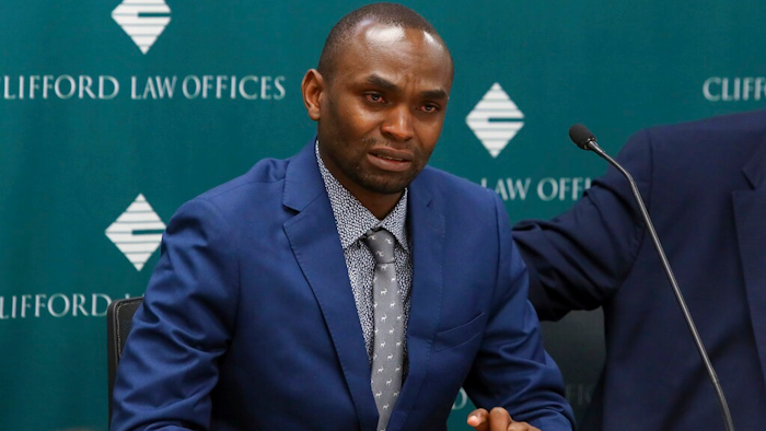 In this April 29, 2019, file photo, Paul Njoroge, who lost his wife and three young children in the March 10 crash of an Ethiopian Airlines' Boeing 737 Max 8 aircraft, speaks at a news conference in Chicago. Njoroge believes Boeing should scrap the 737 Max, and he wants the company’s top executives to resign and face criminal charges for not grounding the plane after a deadly accident last October. On Wednesday, July 17, Njoroge will be the first relative of any of the 346 passengers who died in those crashes to testify before Congress.