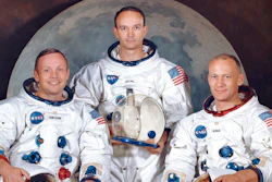 This March 30, 1969 photo made available by NASA shows the crew of the Apollo 11, from left, Neil Armstrong, commander; Michael Collins, module pilot; Edwin E. 'Buzz' Aldrin, lunar module pilot. Apollo 11 was the first manned mission to the surface of the moon.