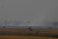 A picture of India's air pollution. Police clashed with protesters over a proposed copper mine.