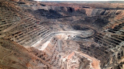 This undated file photo shows Barrick Goldstrike Mines' Betze-Post open pit near Carlin, Nev. A three-judge panel with the U.S. Court of Appeals for the District of Columbia ruled Friday, July 19, 2019, that state and federal programs ensure mining companies take financial responsibility for their pollution.