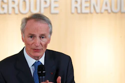 This Jan.24, 2019 file photo shows Jean-Dominique Senard after being appointed Renault chairman following a meeting of the board held at Renault headquarters in Boulogne-Billancourt, outside Paris. Renault Chairman Jean-Dominique Senard has expressed confidence that the French automaker's alliance with Japan's Nissan remains on track following the appointment of a new board in the wake of the scandal involving Carlos Ghosn, who chaired both companies.