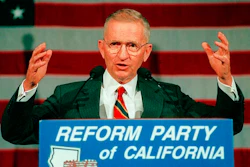 In this June 1, 1996, file photo, former presidential candidate Ross Perot addresses the first California statewide convention of the Reform Party, a new political party he founded, at the Los Angeles Convention Center in Los Angeles. Perot, the Texas billionaire who twice ran for president, has died, a family spokesperson said Tuesday, July 9, 2019.