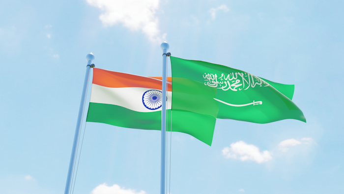 Saudi Arabia India Flags