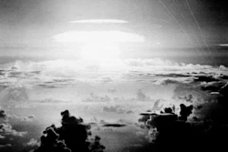 In this file photo, the fireball of a hydrogen bomb lights the Pacific sky a few seconds after the bomb was released over Bikini Atoll. A Texas-based company is facing criticism for naming a beer after the location of nuclear tests that resulted in the contamination of a Pacific island chain.